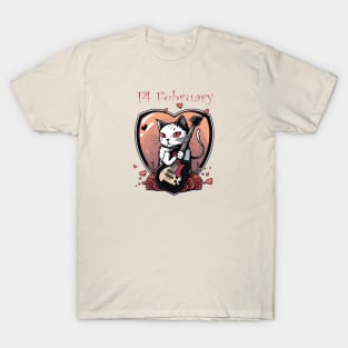 14 Ferbruary Guitarist Cat T-Shirt